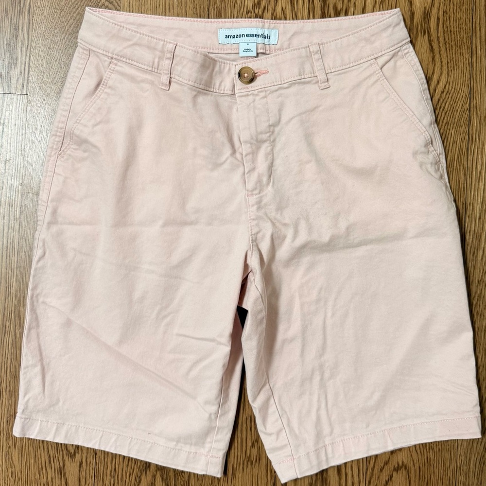Amazon Essentials Pale Pink Women's Chino Bermuda Shorts
